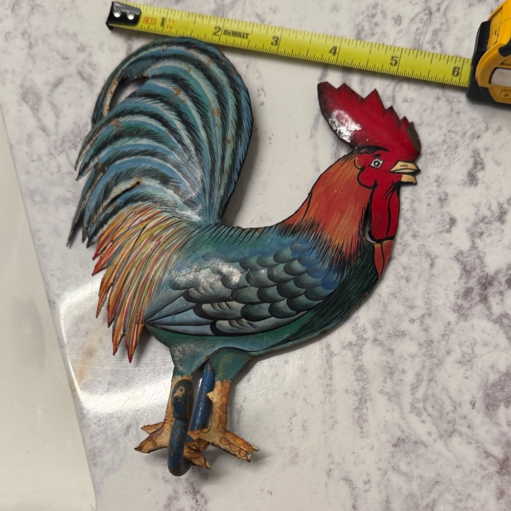 Antique Metal Rooster Hook Hanger or Wall Decor